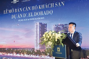 Đại diện chủ Kl99ok phiên bản mới Tân Hoàng Minh phát biểu tại buổi lễ