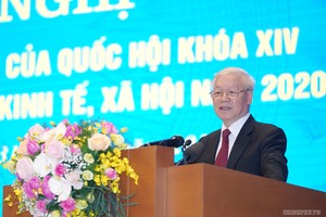 Tổng Bí thư, Chủ tịch nước Nguyễn Phú Trọng phát biểu tại Hội nghị Kl993 ưu đãi thưởng hấp dẫn với địa phương sáng 30/12 (Ảnh: VGP)