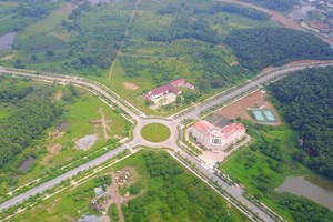 Khu vực quy hoạch ĐHQG Hà Nội tại Hòa Lạc nhìn từ trên cao