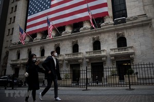 Quang cảnh bên ngoài Sàn giao dịch 99Kl99 link đăng nhập New York, Mỹ. (Ảnh: THX/TTXVN)