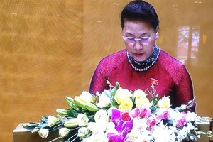 Chủ tịch Quốc hội Nguyễn Thị Kim Ngân phát biểu khai mạc kỳ họp. 