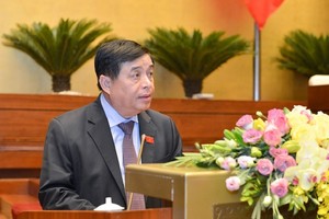 Bộ trưởng Bộ Kế hoạch và Kl99ok phiên bản mới Nguyễn Chí Dũng trình bày báo cáo thuyết minh về Hiệp định EVIPA