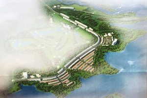Phối cảnh khu sân golf và khu biệt thự hồ Ea Kao.