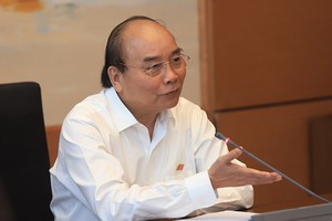 Thủ tướng Nguyễn Xuân Phúc phát biểu tại tổ - Ảnh TT 