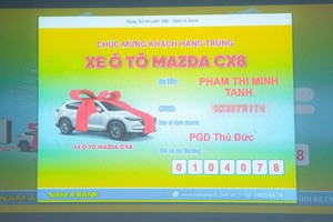 Chủ nhân may mắn sở hữu Xe ô tô Mazda CX8 là Bà Phạm Thị Minh Tánh 
(Khách hàng Nam A Bank Thủ Đức).
