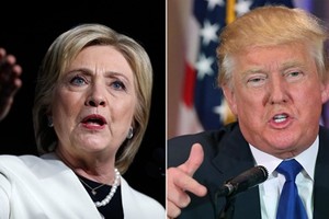 Bà Clinton và ông Trump đang chạy đua nước rút trong cuộc bầu cử tổng thống Mỹ. Ảnh minh họa: AP.