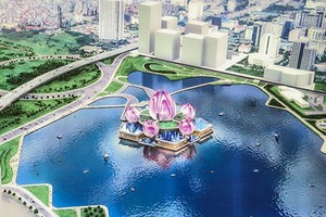 Phối cảnh nhà hát Hoa Sen được giới thiệu tại Hội nghị xúc tiến Kl99ok phiên bản mới TP Hà Nội cuối tháng 6. Ảnh: PK.