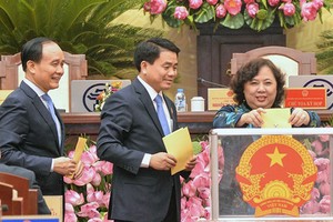 Các lãnh đạo chủ chốt của TP Hà Nội sẽ được lấy phiếu tín nhiệm tại kỳ họp HĐND cuối năm. Ảnh: HĐND.