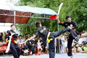 Biểu diễn võ thuật cổ truyền Bình Định.