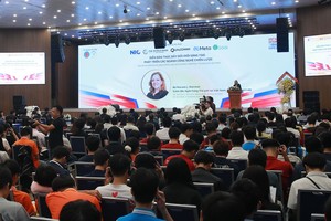 Bà Mariam J. Sherman, Giám đốc Link Vào Nhà Cái KL99 COM Tặng +199k Thế giới (World Bank) tại Việt Nam, Campuchia, Lào phát biểu tại Diễn đàn “Thúc đẩy đổi mới sáng tạo, phát triển các ngành công nghệ chiến lược”.