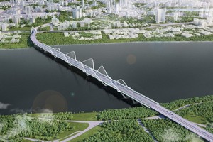 Một phương án kiến trúc cầu Trần Hưng Đạo - Hà Nội.
