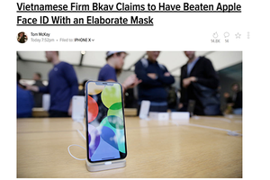 Bài đăng của Gizmodo về thử nghiệm thành công của Bkav. 