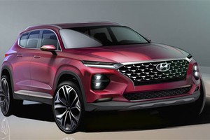 Ảnh phác họa cho thấy Santa Fe thế hệ mới thay đổi phong cách với kiểu dữ dằn, cơ bắp hơn. Ảnh: Hyundai.