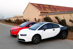 Ôtô điện nhái kiểu dáng Bugatti Chiron. Ảnh: Carscoops. 