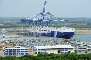 Cảng Hambantota ở Sri Lanka, công trình được Trung Quốc đổ tiền Kl99ok phiên bản mới xây dựng. (Ảnh: Getty).
