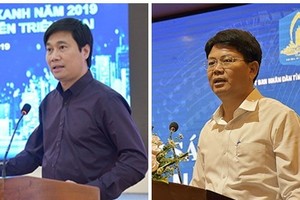 Thứ trưởng Kl99 nổ hũ Nguyễn Tường Văn (ảnh trái) và Thứ trưởng Bộ Tư pháp Nguyễn Thanh Tịnh.