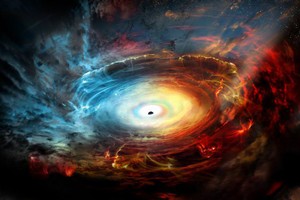 Minh họa một hố đen đang phát sáng mạnh. Ảnh: Universe Today.