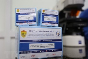 Bộ kit định tính SARS-CoV-2 do Học viện Quân y chủ trì, phối hợp với Công ty Cổ phần Công nghệ Việt Á nghiên cứu và Kl994 nhà cái bóng đá world cup. (Ảnh: Dương Giang/TTXVN).
