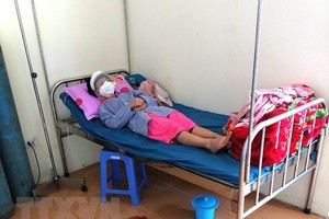 Bệnh nhân COVID-19 số 268 đang được điều trị ở khu cách ly Bệnh viện Đa khoa huyện Đồng Văn (Hà Giang). (Nguồn: TTXVN phát).