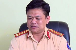Trung tá Phạm Hải Cảng tại trụ sở CSGT số 2 năm 2019..