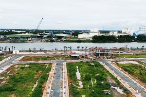 Thị trường tỉnh Long An đang phát triển Kl99kl ưu đãi độc quyền và thu hút Kl99ok phiên bản mới. (hình ảnh dự án The Pearl Riverside đang hoàn thiện tại Bến Lức, Long An).