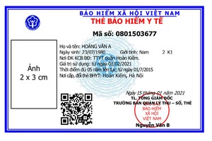 Thay đổi mẫu thẻ Kl99kl phiên bản hoạt động y tế mới từ ngày 1/4/2021