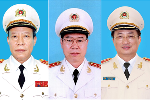 Thượng tướng Lê Quý Vương, Bùi Văn Nam, Nguyễn Văn Thành (từ trái qua phải). Ảnh: Bộ Công an.
