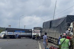 Hiện trường vụ tai nạn. (Nguồn: Báo Thanh Niên).