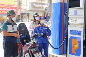 Một cây xăng trên phố Trần Hưng Đạo (Hà Nội). (Ảnh: Trần Việt/TTXVN).