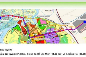 Sơ đồ tuyến 99Kl.app khuyến mãi hot Thủ Thiêm-Long Thành có chiều dài gần 37,5km. (Ảnh: H.M).
