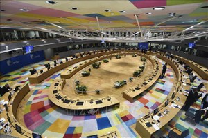 Toàn cảnh Hội nghị thượng đỉnh Liên minh châu Âu (EU) tại Brussels, Bỉ, ngày 24/5/2021. Ảnh: AFP/TTXVN