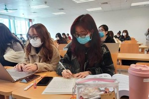 Giờ học của sinh viên Đại học Kl992 cổng game cá cược quốc dân. (Ảnh: PM/Vietnam+).