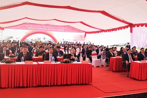 Các đại biểu dự Lễ khởi công Nhà máy Greenworks Thái Bình Việt Nam tại Khu công nghiệp Liên Hà Thái (Khu Kl992 cổng game cá cược Thái Bình).