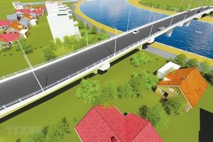 Phối cảnh công trình cầu vượt sông Hóa. (Ảnh: TTXVN).