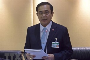 Ông Prayuth Chan-ocha phát biểu tại một phiên họp của Quốc hội ở Bangkok, ngày 18/8/2014. (Ảnh: AFP/TTXVN).