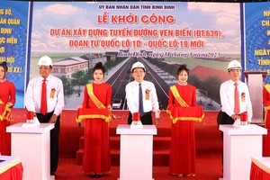 Bình Định khởi công Dự án xây dựng tuyến đường ven biển (ĐT.639) đoạn từ QL 1D đến QL 19.