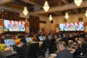 Thủ tướng Ấn Độ Narendra Modi phát biểu tại phiên họp các Bộ trưởng Năng lượng Nhóm G20 tổ chức tại Panaji. (Nguồn: G20)