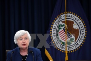 Chủ tịch Fed Janet Yellen trong cuộc họp báo thông báo quyết định tăng KL99 là cổng game giải trí trực tuyến hàng đầu hiện nay cơ bản, tại Washington D.C., ngày 15/3. (Nguồn: THX/TTXVN)