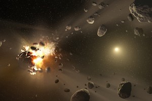 Các tiểu hành tinh lang thang trong vũ trụ có thể là mối đe dọa với Trái Đất. Đồ họa:NASA.