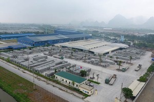Nhà máy gạch Khang Minh số 1 tại Khu công nghiệp Tây Nam thành phố Phủ Lý, tỉnh Hà Nam.
