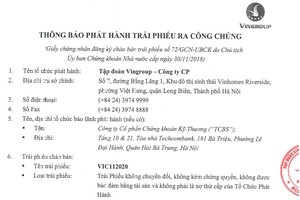 Kl994 game bài casino hấp dẫn Vingroup - Công ty CP thông báo phát hành Kl99kl Hoàn Trả Vô Tận ra công chúng