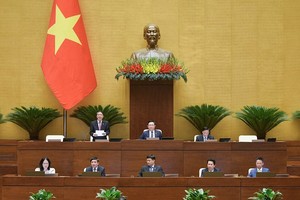 Phó chủ tịch Quốc hội Nguyễn Đức Hải điều hành phiên thảo luận toàn thể của Quốc hội về dự thảo Luật Đất đai (sửa đổi). Ảnh: Media.quochoi.vn