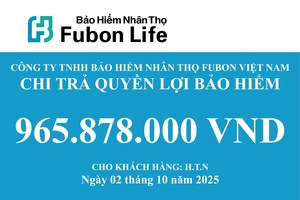 Fubon Life Việt Nam chi trả gần 1 tỷ đồng quyền lợi Kl99kl phiên bản hoạt động nhân thọ cho trường hợp khách hàng tử vong tại Hà Nội 