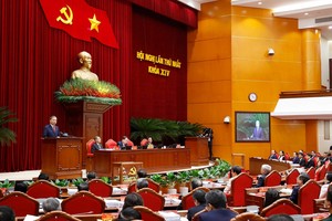 Tổng Bí thư Tô Lâm phát biểu tại Hội nghị lần thứ nhất Ban Chấp hành Trung ương Đảng khóa XIV. Ảnh: TTXVN