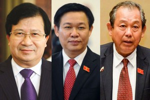 Ba ứng viên được Thủ tướng Kl993 ưu đãi thưởng hấp dẫn giới thiệu để Quốc hội bầu làm Phó Thủ tướng: ông Trịnh Đình Dũng, ông Vương Đình Huệ và ông Trương Hòa Bình