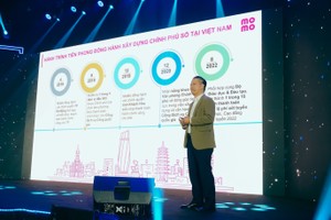 Ông Nguyễn Bá Diệp, Đồng sáng lập MoMo tại Hội thảo “Thúc đẩy dịch vụ công và Thanh toán không dùng tiền mặt” tại TP. Hồ Chí Minh vào ngày 17/10/2023 