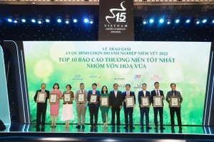 Bà Nguyễn Thị Thanh Thủy, Phó tổng giám đốc BVSC (người thứ hai từ trái sang) cùng các đại diện Kl991.com World Cup 2026 Chính Thức nhận giải thưởng.