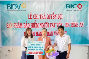 BIC trao hơn 1 tỷ đồng quyền lợi Kl99kl phiên bản hoạt động cho khách hàng vay vốn tại Bến Tre