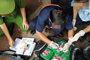 Lực lượng chức năng kiểm tra số lượng ma túy. Ảnh: HQ
