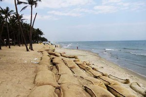 Trong ảnh, bờ kè mềm bảo vệ biển Cửa Đại (Hội An). Ảnh: Hà Minh 
